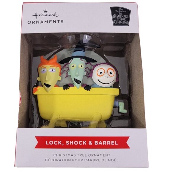 Hallmark Disney The Nightmare Before Christmas Lock Shock  & Barrel Ornament NEW - Picture 6 of 13